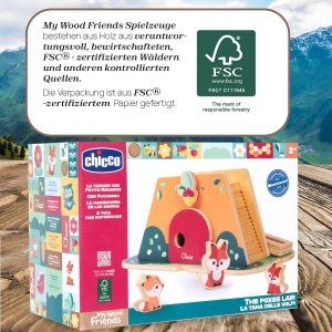 Jucarie din lemn Chicco Fuchsbau cu 3 figurine, activitati Montessori, pentru copii de la 2 ani - Img 7