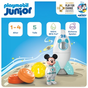 Jucarie educativa Mickey Maus - Racheta de spatiu, din plastic biobazat, pentru copii 1-4 ani - Img 2