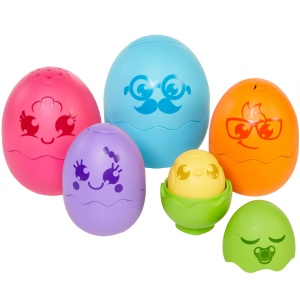 Jucarie educativa TOMY Toomies Hide Squeak - 5 oua colorate cu sunet pentru bebelusi