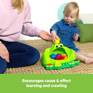 Jucarie interactiva Bright Starts Poppin Ball Frog lumini si sunete pentru copii 6 luni - Img 4