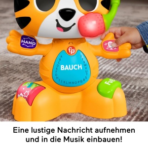 Jucarie interactiva pentru bebelusi Fisher-Price Beat Bande Tiger Justin, cu sunete si lumini - Img 3