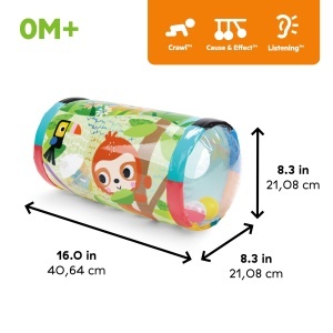 Jucarie pentru bebelusi Bright Starts Roll-Along Rainforest, cu 3 mingi colorate, design sigur - Img 2