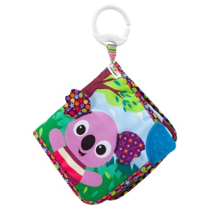 Jucarie pentru bebelusi Lamaze Walla Walla Koala carte moale cu texturi si sunete clip pentru atasare