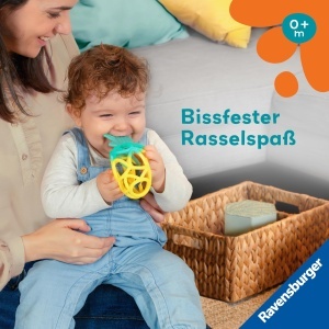 Jucarie pentru bebelusi Ravensburger 4869 Rassel-Greifling Ananas, Silicon, Multicolor - Img 3