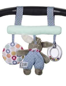 Jucarie pentru bebelusi Sterntaler Esel Emmi, cu Rassel, Multicolor - Img 2