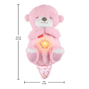 Jucarie Plus Fisher-Price Schlummer-Otter, Portabila, Roz, cu Muzica si Lumini - Img 6