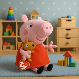 Jucarie Plus Peppa Wutz TY 46128, 15cm, rosu, calitate premium - Img 2