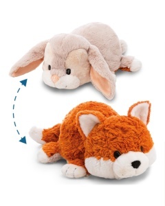 Jucarie Plush 2in1 NICI Hase si Fuchs 25cm - Portocalie, Moale, Transformabila