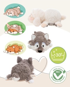 Jucarie Plush 2in1 NICI - Oaie si Lup, 25cm, Culoare Bej - Img 3
