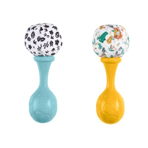 Jucarie Rassel Fisher-Price pentru bebelusi, set 2 bucati, culori vibrante - Img 4