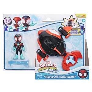 Jucarie Spidey si Prietenii Set cu Figurina Miles Spin Morales si Vehicul Delfin, 7.6 cm - Img 2