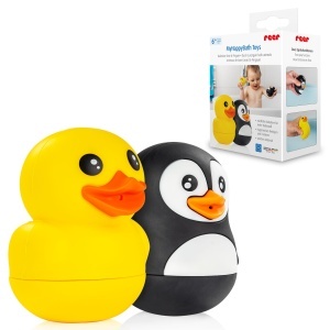 Jucarii de Baie Reer MyHappyBath - Set 2 Piese (Rata si Pinguin) din Silicon