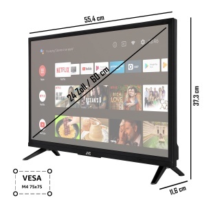 JVC LT-24VAH3255 24 Zoll Fernseher/Android TV (HD Ready, HDR, Triple-Tuner, Smart TV, Bluetooth) [2023], Schwarz - Img 3