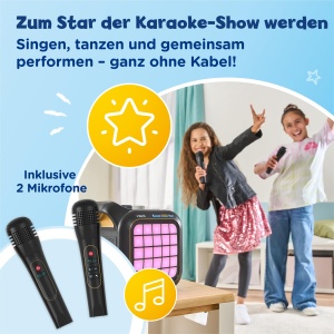 Karaoke portabil VTech Karaoke Light Party cu 2 microfoane, Bluetooth - Img 2