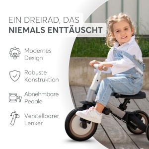 KikkaBoo FLIP Tricicleta 5-in-1 pentru copii Gri ajustabila - Img 5