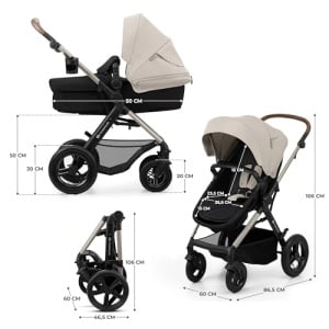 Kinderkraft MOOV2 AIR Carucior 3 in 1 Gri Rotile Gonflabile - Img 19