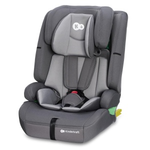 Kinderkraft SAFETY FIX 2 I-SIZE 76-150 cm Scaun pentru copii 9-36 kg, scaune auto pentru copii cu isofix, reglare tetiera, sisteme speciale de siguranta, centuri in 5 puncte, set insertie, gri