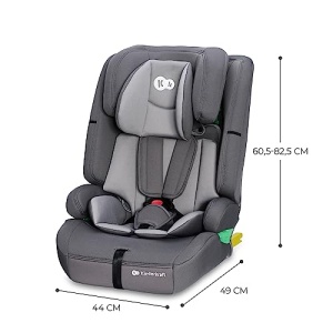 Kinderkraft SAFETY FIX 2 I-SIZE 76-150 cm Scaun pentru copii 9-36 kg, scaune auto pentru copii cu isofix, reglare tetiera, sisteme speciale de siguranta, centuri in 5 puncte, set insertie, gri - Img 11
