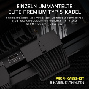 Kit de cabluri Corsair Elite Premium Pro cu Paracord, Negru - Img 2
