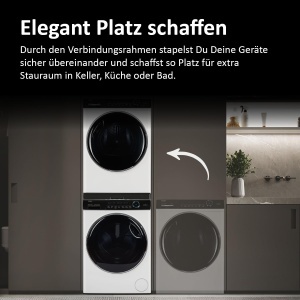 Kit de conectare Haier pentru spalator si uscator, negru, cu suport extensibil - Img 5