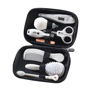 Kit de ingrijire pentru bebelusi Tommee Tippee, 9x elemente esentiale pentru nou-nascuti pentru casa si in deplasare, carcasa de calatorie stergatoare si impermeabila (designul poate varia) - Img 2