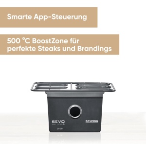 Kit de upgrade SEVERIN SEVO SMART CONTROL pentru gratar electric SEVO, modul de gratar inteligent cu control al aplicatiei si afisaj OLED, pentru gratar de balcon cu optiune de gatire lenta, negru, ZB 8194 - Img 2