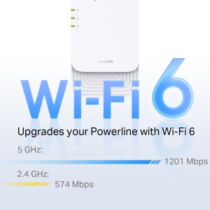 KIT PGW2440 TP-Link Wi-Fi Powerline G.hn2400, AX1800 Wi-Fi 6, pana la 1428 Mbps prin Powerline, Gigabit Ethernet, Priza suplimentara, Plug & Play, Nu este compatibil cu HomePlug AV/AV2 - Img 3