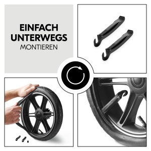 Kit reparatie carucior Hauck Pushchair Repair Kit 3WS Rapid 3 Air 2x 12 inch 1x 10 inch Negru - Img 4