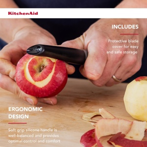KitchenAid Soft Grip Sparschaler - Decojitor ergonomic din inox gri carbune - Img 6