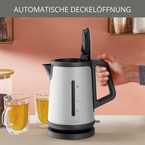 Krups BW442D Linie de control pentru ceainic premium | Deschidere automata a capacului | 1,7 L | 2.400 W | Otel inoxidabil / Negru - Img 6