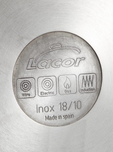 LACOR PAN 24 cm VITROCOR, Otel inoxidabil, Gri, 40625 - Img 5