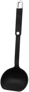 Ladle de bucatarie Fackelmann 29 cm, design albnegru, rezistenta la caldura