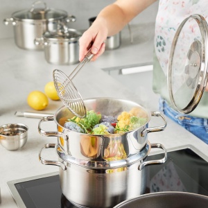 Ladle de scurgere Rosle, inox 1810, 39.5 cm, cu maner rotund - Img 2