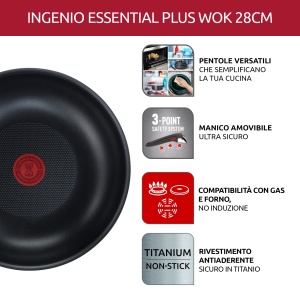 Lagostina Ingenio Essential Plus Wok 28 cm Aluminiu Antiaderent Termosignal - Img 6