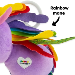 Lamaze Ella Unicorn Jucarie Bebelusi Roz Clip Go cu Beisor si Sunete - Img 5