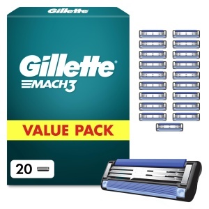 Lame de ras Gillette Mach3, 20 buc, pentru o rasare delicata, cu Gleitstreifen