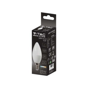 Lampa cu lumanare LED V-TAC, E14, Edison, 3,7 W (echivalent 25 W), 320 lumeni, 4000 K, alb neutru, deschidere fascicul 180deg, eficienta maxima si consum redus de energie, alb - Img 5