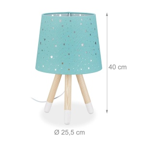 Lampa de birou pentru copii Relaxdays, mint, cu model stele, 40 cm - Img 4