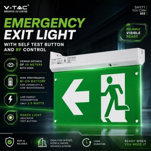 Lampa de evacuare LED V-TAC 2,5W cu autonomie de 3 ore, 6000K - Img 2