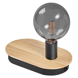 Lampa de masa LEDVANCE DECOR Wood, E27, USB, negru, lemn FSC, IP20 - Img 6
