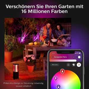 Lampa de perete Philips Hue Econic pentru exterior, neagra, 1040lm, 16 milioane culori - Img 8