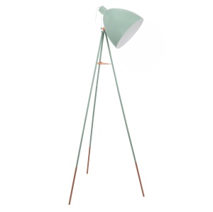 Lampa de podea EGLO Dundee, design vintage, mint, 135,5 cm, E27