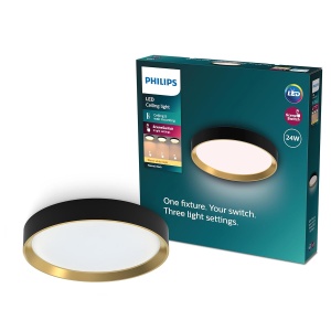 Lampa de tavan Philips Hanno SceneSwitch LED, 24 W, 2700 Lumen, Negru