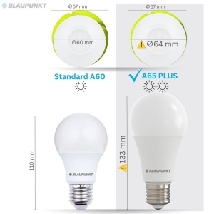 Lampa LED Blaupunkt E27 A65, 18W, 1980 Lumen, 6000K, Negru - Img 2