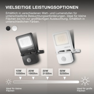 Lampa LED cu senzor OSRAM ENDURA FLOOD 20W, 3000K, 1800 Lumen, Alb - Img 3