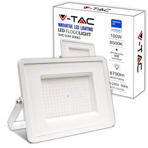Lampa LED de Exterior V-TAC, 100 W, 8700 Lumen, Alb, IP65