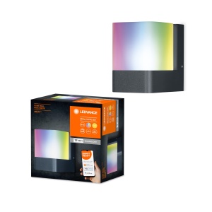 Lampa LED Exterioara Ledvance SMART WIFI CUBE WALL, Aluminium Gri, RGB, Dimmabila