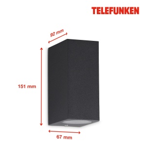 Lampa LED exterioara TELEFUNKEN, 2x GU10, 4000K, Anthrazit, IP44 - Img 4