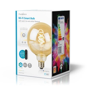 Lampa LED Filament Inteligenta Nedis WIFILRT10G125 E27, 4.9W, Alb Cald la Alb Rece - Img 5