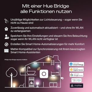 Lampa LED Inteligenta Philips Hue A60, 7W, 810 Lumen, Alb Cald, Dimabila, 4 buc - Img 4